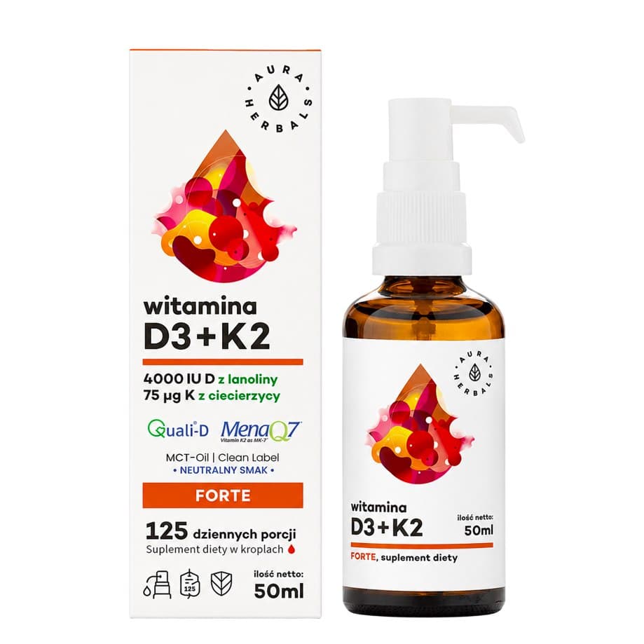 Aura Herbals - Vitamin D3 + K2 With MCT - 50ml