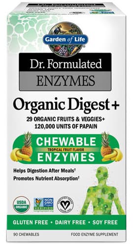 Garden Of Life - Dr. Formulated Enzymes Organic Digest+ - 90 Comprimidos Mastigáveis – Garden Of Life embalagem