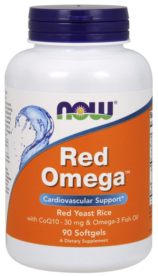 NOW Foods - Red Omega™ Fiskolja med Röd Jäst-Ris och CoQ10 – 90 Kapslar