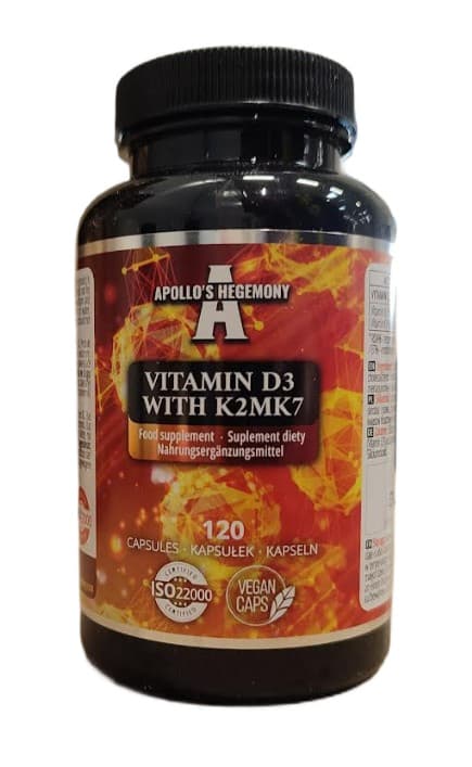 Apollo'S Hegemony Vitamin D3 With K2Mk7 100 mcg – 120 capsules végétales